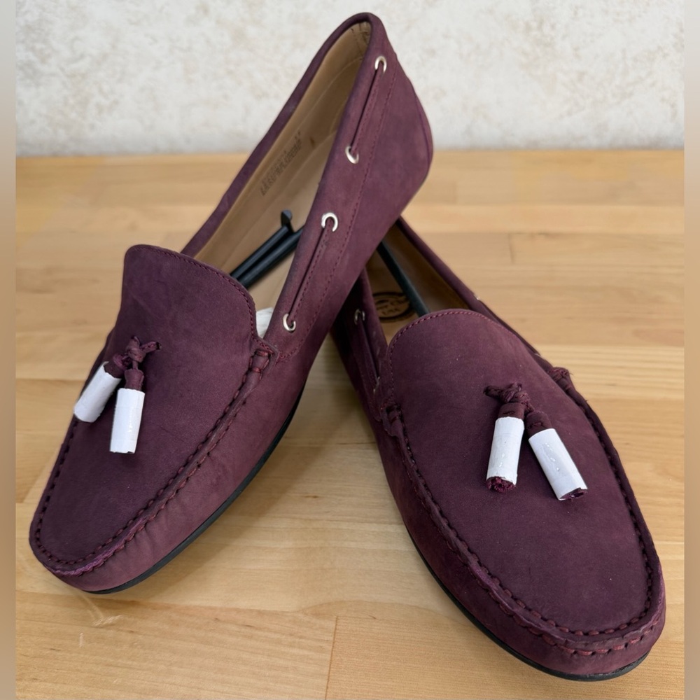 Driver Club USA Burgundy Leather Tassel Driving Loafers Moccasins 11 NWOT